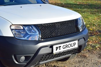 8 669 р. Решетка радиатора Petroil Tuning Renault Duster HS дорестайлинг (2010-2015) (Неокрашенная)  с доставкой в г. Керчь. Увеличить фотографию 2
