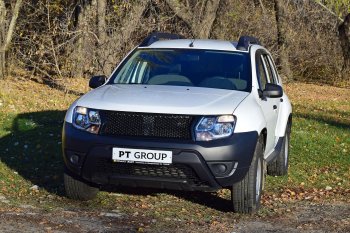 8 669 р. Решетка радиатора Petroil Tuning Renault Duster HS дорестайлинг (2010-2015) (Неокрашенная)  с доставкой в г. Керчь. Увеличить фотографию 3