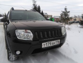3 299 р. Решётка радиатора Sport Renault Duster HS рестайлинг (2015-2021) (Неокрашенная)  с доставкой в г. Керчь. Увеличить фотографию 7