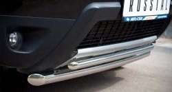 16 299 р. Защита переднего бампера (2 трубыØ63 и 42 мм, нержавейка) SLITKOFF  Renault Duster  HS (2010-2015) дорестайлинг  с доставкой в г. Керчь. Увеличить фотографию 2