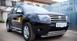 16 299 р. Защита переднего бампера (2 трубыØ63 и 42 мм, нержавейка) SLITKOFF  Renault Duster  HS (2010-2015) дорестайлинг  с доставкой в г. Керчь. Увеличить фотографию 3