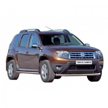 Защита переднего бампера ТехноСфера (Техно Сфера) (нержавейка, d63.5 mm) Renault Duster  HS (2010-2015) дорестайлинг
