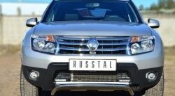 Защита переднего бампера (Ø42 мм, нержавейка, 4х4) SLITKOFF Renault Duster  HS (2010-2015) дорестайлинг