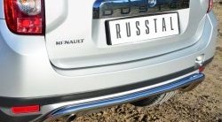 Защита заднего бампера (Ø42 мм волна короткая, нержавейка) SLITKOFF Renault Duster  HS (2010-2015) дорестайлинг