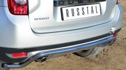 13 399 р. Защита заднего бампера (Ø42 мм волна, нержавейка, 4х4) SLITKOFF  Renault Duster  HS (2010-2015) дорестайлинг  с доставкой в г. Керчь. Увеличить фотографию 2