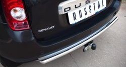 6 399 р. Одинарная защита заднего бампера из трубы диаметром 42 мм (4x4) SLITKOFF  Renault Duster  HS (2010-2015) дорестайлинг  с доставкой в г. Керчь. Увеличить фотографию 2