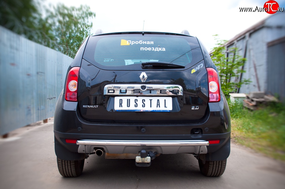 6 399 р. Одинарная защита заднего бампера из трубы диаметром 42 мм (4x4) SLITKOFF  Renault Duster  HS (2010-2015) дорестайлинг  с доставкой в г. Керчь