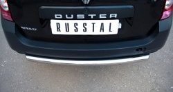 Одинарная защита заднего бампера из трубы диаметром 63 мм (4x2) SLITKOFF Renault Duster  HS (2010-2015) дорестайлинг