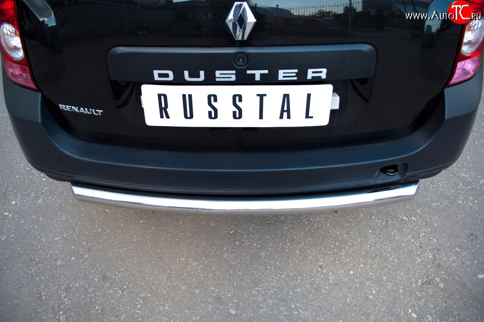 13 549 р. Одинарная защита заднего бампера из трубы диаметром 63 мм (4x2) SLITKOFF  Renault Duster  HS (2010-2015) дорестайлинг  с доставкой в г. Керчь