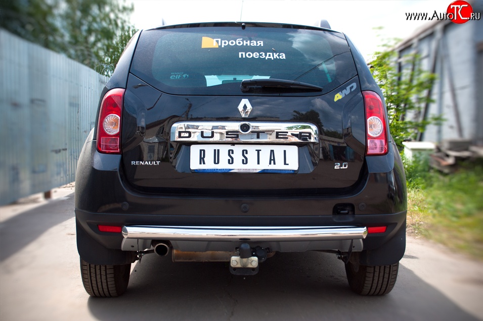 13 549 р. Одинарная защита заднего бампера из трубы диаметром 63 мм (4x4) SLITKOFF  Renault Duster  HS (2010-2015) дорестайлинг  с доставкой в г. Керчь