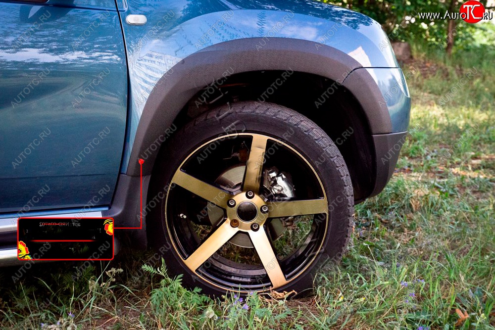 1 719 р. Накладка арки RA (передняя правая)  Renault Duster  HS (2010-2015) дорестайлинг (Поверхность шагрень)  с доставкой в г. Керчь