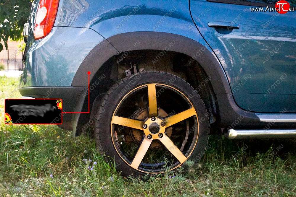 1 789 р. Накладка арки RA (задняя правая) Renault Duster HS дорестайлинг (2010-2015) (Поверхность шагрень)  с доставкой в г. Керчь
