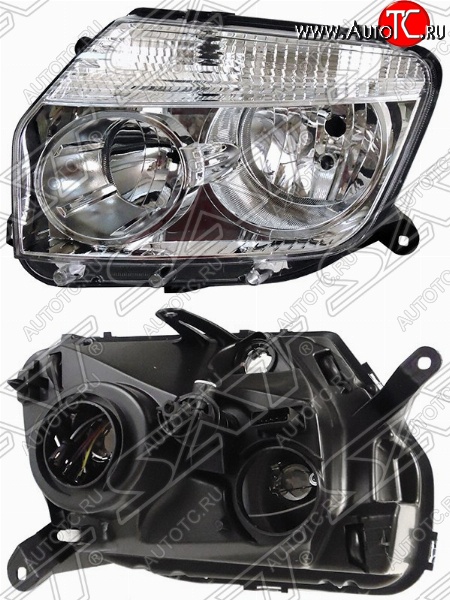 3 089 р. Левая фара передняя SAT (хром) Renault Duster HS дорестайлинг (2010-2015)  с доставкой в г. Керчь