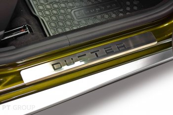 2 499 р. Пороги накладки в проем дверей Petroil Tuning Renault Duster HS рестайлинг (2015-2021) (Нержавейка)  с доставкой в г. Керчь. Увеличить фотографию 3