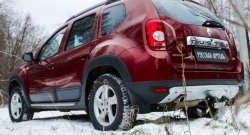 4 999 р. Накладка на задний бампер RA  Renault Duster  HS (2010-2015) дорестайлинг (Поверхность шагрень (серый металлик))  с доставкой в г. Керчь. Увеличить фотографию 2