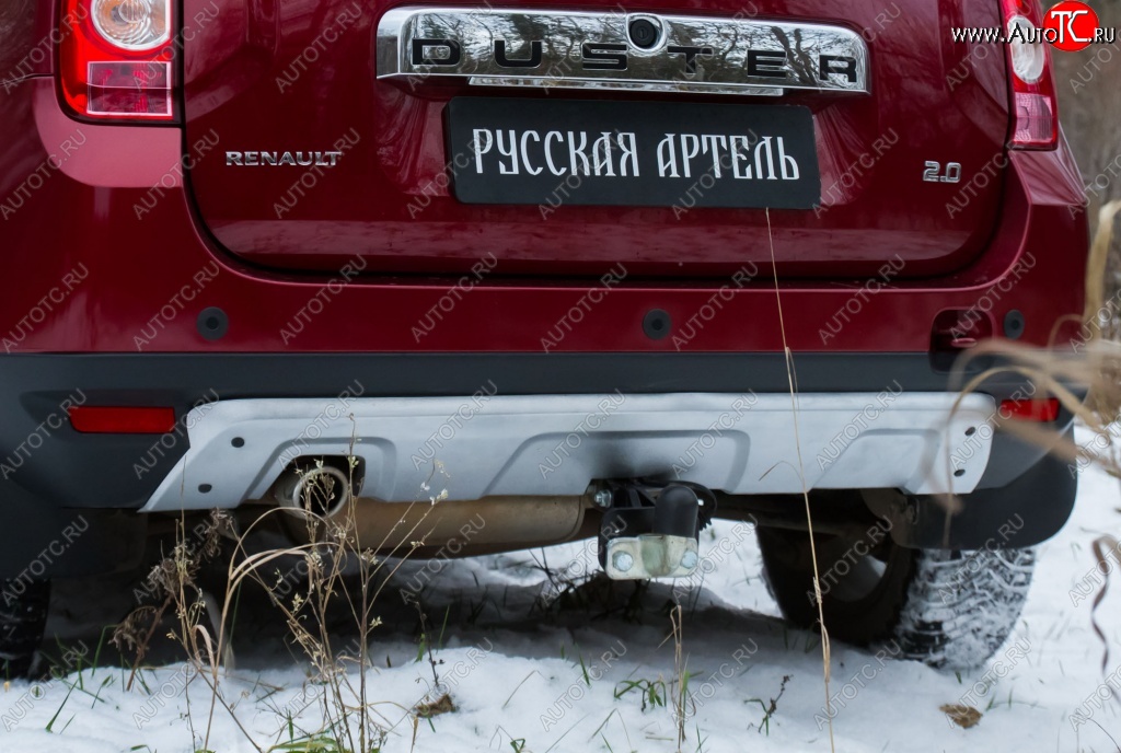 4 999 р. Накладка на задний бампер RA  Renault Duster  HS (2010-2015) дорестайлинг (Поверхность шагрень (серый металлик))  с доставкой в г. Керчь