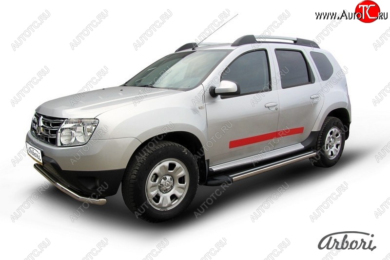 12 509 р. Порожки для ног Arbori Luxe Black Renault Duster HS дорестайлинг (2010-2015)  с доставкой в г. Керчь