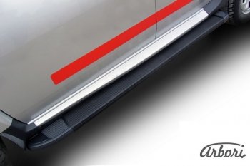 11 609 р. Порожки для ног Arbori Optima Black Renault Duster HS дорестайлинг (2010-2015)  с доставкой в г. Керчь. Увеличить фотографию 2