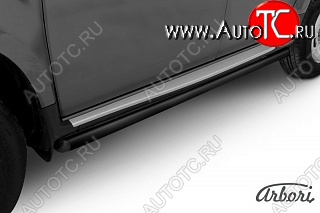 7 820 р. Защита штатных порогов Arbori (черная, d57 mm). Renault Duster HS дорестайлинг (2010-2015)  с доставкой в г. Керчь