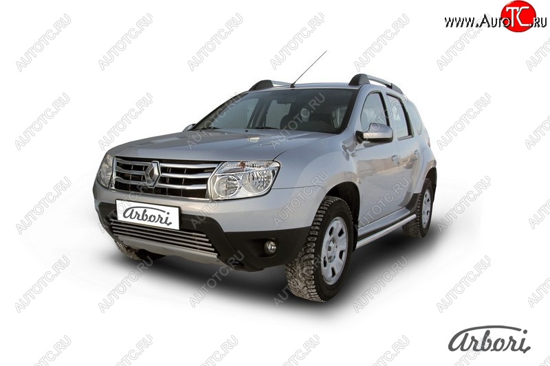 14 759 р. Защита штатных порогов Arbori (нержавейка, d57 mm). Renault Duster HS дорестайлинг (2010-2015)  с доставкой в г. Керчь