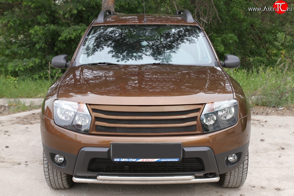 5 399 р. Решётка радиатора RA Renault Duster HS дорестайлинг (2010-2015) (Неокрашенная)  с доставкой в г. Керчь