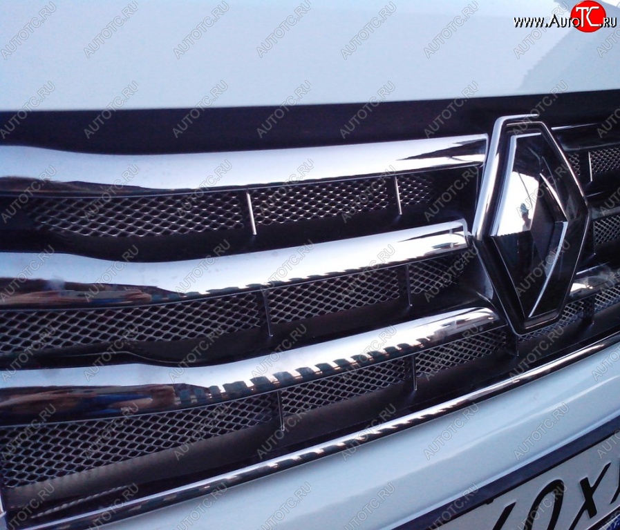 749 р. Защитная сетка решетки радиатора РА (черная)  Renault Duster  HS (2010-2015) дорестайлинг  с доставкой в г. Керчь