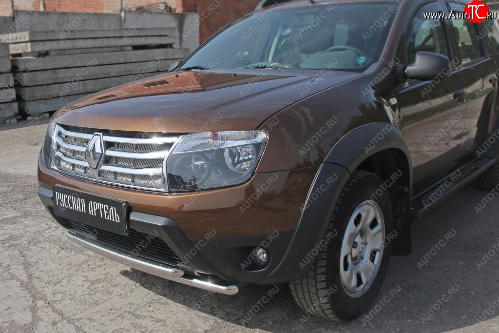 689 р. Защитная сетка решетки радиатора РА (металлик)  Renault Duster  HS (2010-2015) дорестайлинг  с доставкой в г. Керчь