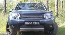 2 279 р. Защитная сетка решетки переднего бампера (с обвесом без дхо) РА  Renault Duster  HS (2010-2015) дорестайлинг  с доставкой в г. Керчь. Увеличить фотографию 3