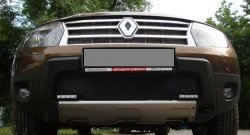 2 099 р. Сетка (с вырезами под ДХО) на бампер Russtal (черная) Renault Duster HS дорестайлинг (2010-2015)  с доставкой в г. Керчь. Увеличить фотографию 3