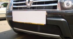 1 469 р. Сетка на бампер Russtal (хром) Renault Duster HS дорестайлинг (2010-2015)  с доставкой в г. Керчь. Увеличить фотографию 2