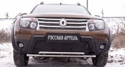 1 239 р. Зимняя заглушка решетки переднего бампера (без дхо и без обвеса) РА  Renault Duster  HS (2010-2015) дорестайлинг  с доставкой в г. Керчь. Увеличить фотографию 2