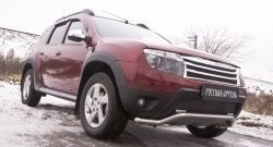 1 229 р. Зимняя заглушка решетки переднего бампера (с дхо и обвесом) РА  Renault Duster  HS (2010-2015) дорестайлинг  с доставкой в г. Керчь. Увеличить фотографию 2