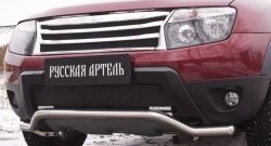 1 229 р. Зимняя заглушка решетки переднего бампера (с дхо и обвесом) РА  Renault Duster  HS (2010-2015) дорестайлинг  с доставкой в г. Керчь. Увеличить фотографию 3