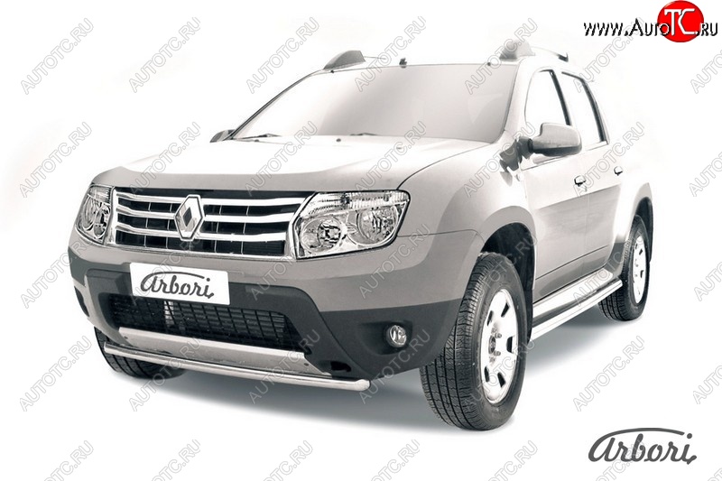 9 629 р. Защита переднего бампера Arbori Renault Duster HS дорестайлинг (2010-2015)  с доставкой в г. Керчь