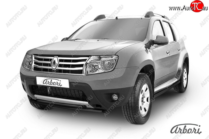 5 489 р. Защита переднего бампера Arbori Renault Duster HS дорестайлинг (2010-2015)  с доставкой в г. Керчь