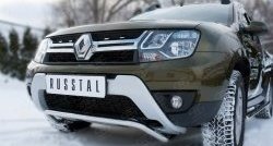 11 349 р. Защита переднего бампера (Ø42 мм волна, нержавейка) SLITKOFF  Renault Duster  HS (2015-2021) рестайлинг  с доставкой в г. Керчь. Увеличить фотографию 2