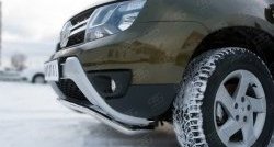 11 349 р. Защита переднего бампера (Ø42 мм волна, нержавейка) SLITKOFF  Renault Duster  HS (2015-2021) рестайлинг  с доставкой в г. Керчь. Увеличить фотографию 3