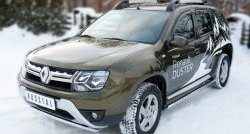 11 349 р. Защита переднего бампера (Ø42 мм волна, нержавейка) SLITKOFF  Renault Duster  HS (2015-2021) рестайлинг  с доставкой в г. Керчь. Увеличить фотографию 4