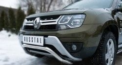 11 999 р. Защита переднего бампера (Ø63 мм волна, нержавейка) SLITKOFF  Renault Duster  HS (2015-2021) рестайлинг  с доставкой в г. Керчь. Увеличить фотографию 2