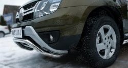 11 999 р. Защита переднего бампера (Ø63 мм волна, нержавейка) SLITKOFF  Renault Duster  HS (2015-2021) рестайлинг  с доставкой в г. Керчь. Увеличить фотографию 3