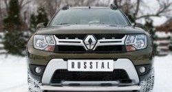 Одинарная защита переднего бампера диаметром 63 мм (рестайлинг) SLITKOFF Renault Duster  HS (2010-2021) дорестайлинг, рестайлинг