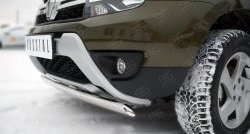 13 799 р. Защита переднего бампера (Ø75х42 мм, нержавейка) SLITKOFF  Renault Duster  HS (2015-2021) рестайлинг  с доставкой в г. Керчь. Увеличить фотографию 3