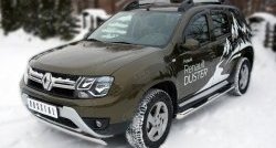 13 799 р. Защита переднего бампера (Ø75х42 мм, нержавейка) SLITKOFF  Renault Duster  HS (2015-2021) рестайлинг  с доставкой в г. Керчь. Увеличить фотографию 4
