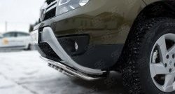 18 649 р. Защита переднего бампера (Ø42 мм с зубами, нержавейка) SLITKOFF  Renault Duster  HS (2010-2021) дорестайлинг, рестайлинг  с доставкой в г. Керчь. Увеличить фотографию 4