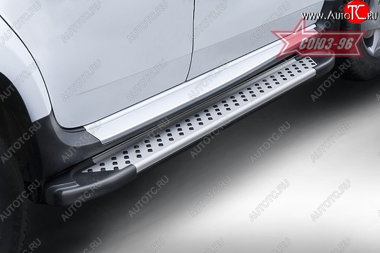9 044 р. Пороги из алюминиевого профиля Souz-96 Renault Duster HS дорестайлинг (2010-2015)  с доставкой в г. Керчь