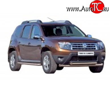 51 999 р. Защита порогов d63.5 мм Металл Дизайн Renault Duster HS рестайлинг (2015-2021) (Сталь с покрытием в цвет черный матовый)  с доставкой в г. Керчь