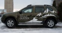 69 999 р. Защита порогов из круглой трубы диаметром 63 мм (рестайлинг) Russtal Renault Duster HS дорестайлинг (2010-2015) (Защита порогов с со скосами на торцах (вариант 1))  с доставкой в г. Керчь. Увеличить фотографию 4