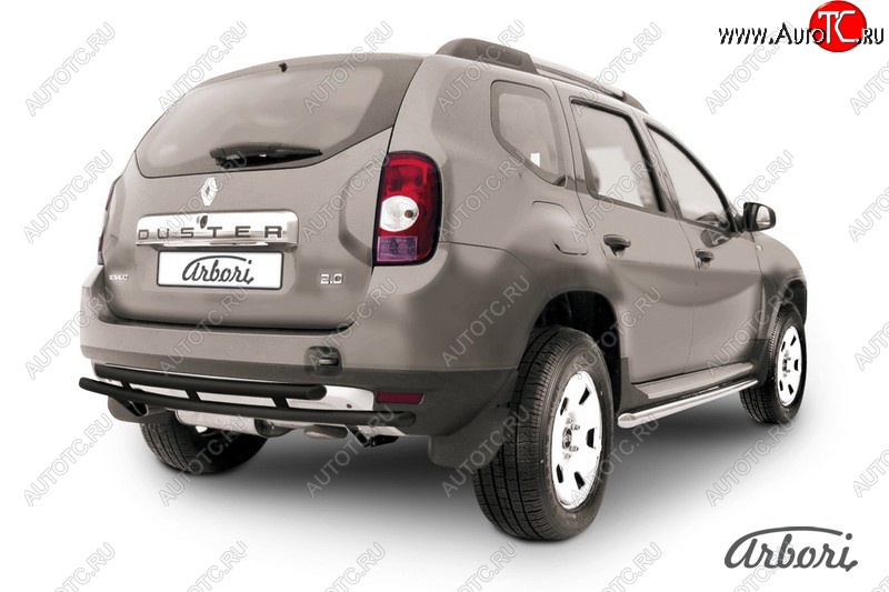 5 399 р. Защита заднего бампера Arbori Renault Duster HS дорестайлинг (2010-2015)  с доставкой в г. Керчь