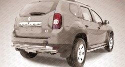 Двойная защита заднего бампера из труб диаметрами по 42 мм Slitkoff Renault Duster  HS (2010-2015) дорестайлинг