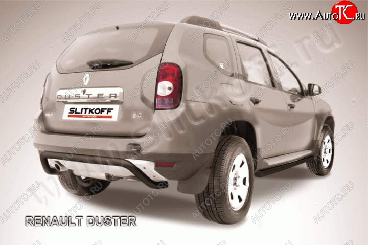 7 999 р. Защита задняя Slitkoff  Renault Duster  HS (2010-2015) дорестайлинг (Цвет: серебристый)  с доставкой в г. Керчь